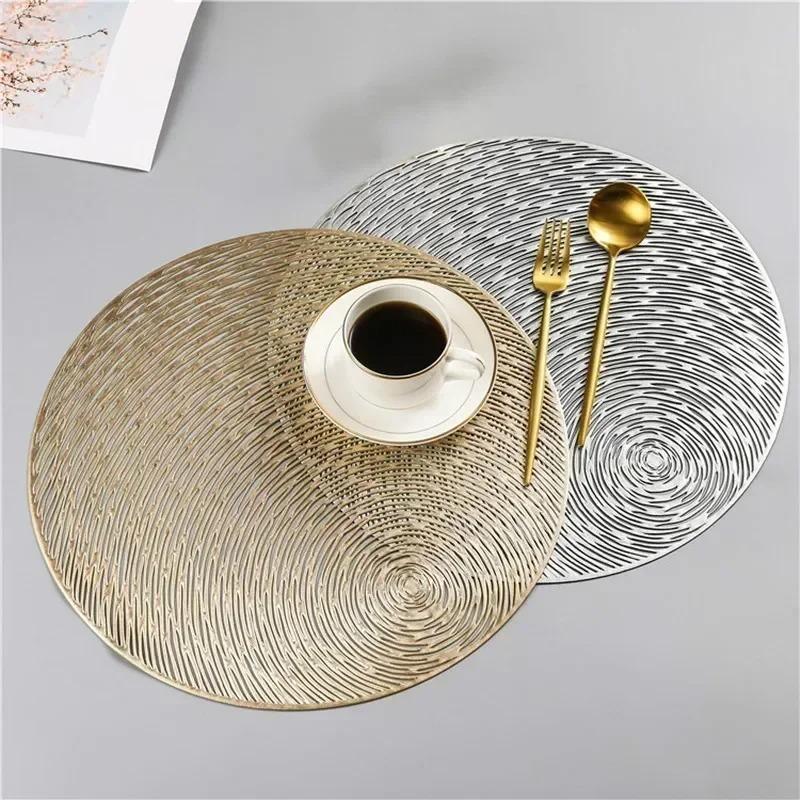 Household Fashion Supplies Table Mats Coasters Pad Round PVC Placemat Mats Heat Resistant Wear Resistant Non - Slip Table Pad