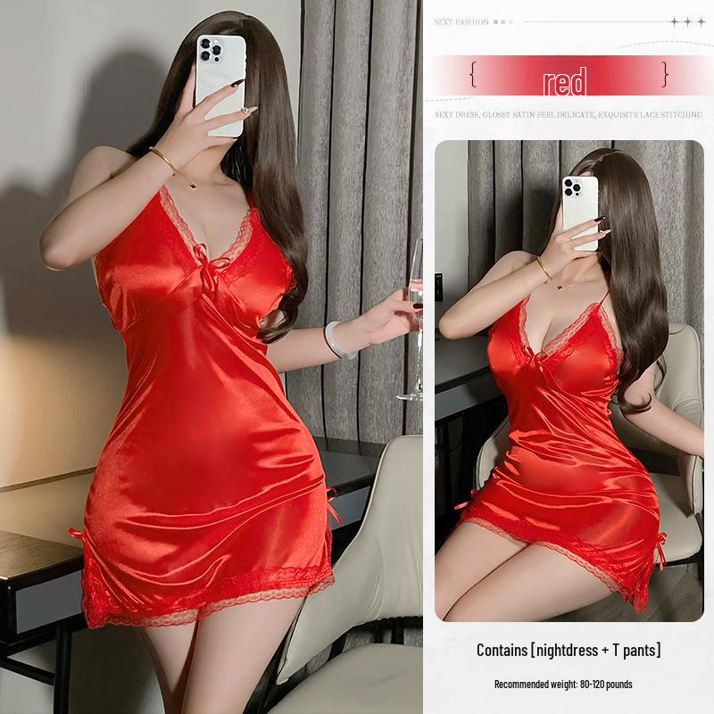 Conjunto de Lingerie de Renda Sedutora com Ligas - Camisola Pure Desire