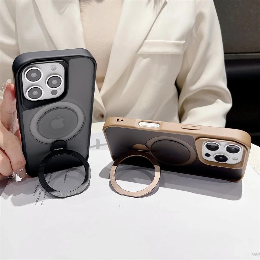 Magnetic for  Bracket Stand Phone Case for For Iphone 13 1 16 Pro Max 12 14 Plus Folding Stand Shockproof Back Cover