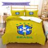 Brazil National Football Team Pattern Bedding,Quilt Set Quilt Cover Pillowcase Home Birthday Gift(1 * duvet cover + 2 * pillowcase, without core)