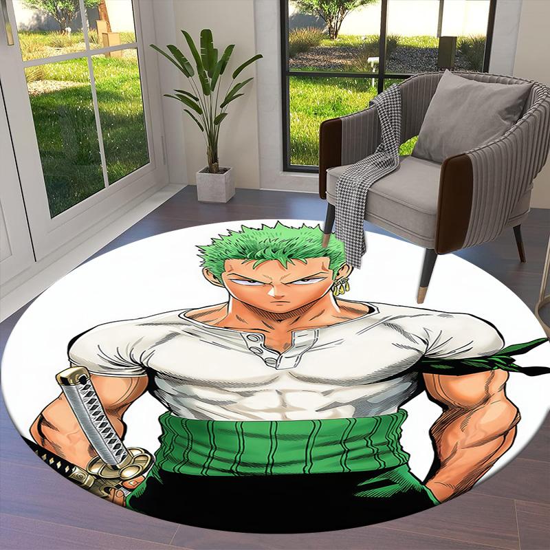 Roronoa Zoro Round Area Rug Carpet Rug For Living Room Bedroom Sofa Playroom Decor Nonslip Floor Mat