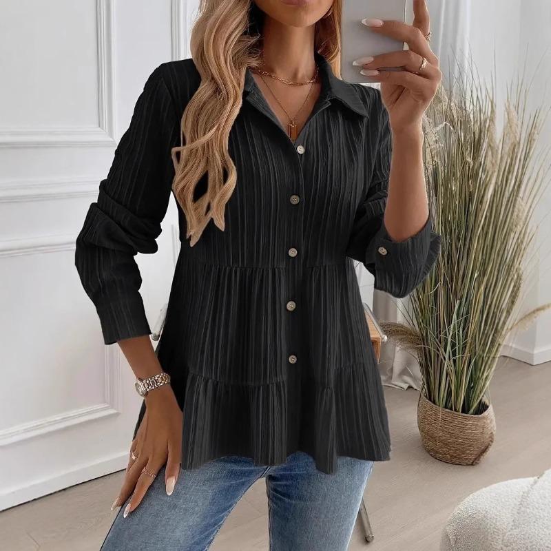 Women's Shirt New Spring and Summer Solid Color Fashion Comfortable Long Sleeve Shirts Female Elegant Single Breasted Loose Women's Blouse Tops