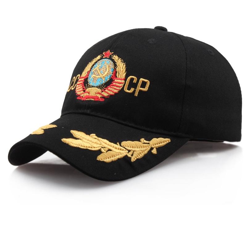 

Кепка СССР Русская Регулируемая Бейсболка для Мужчин Женщин Уличная Кепка с Козырьком Black