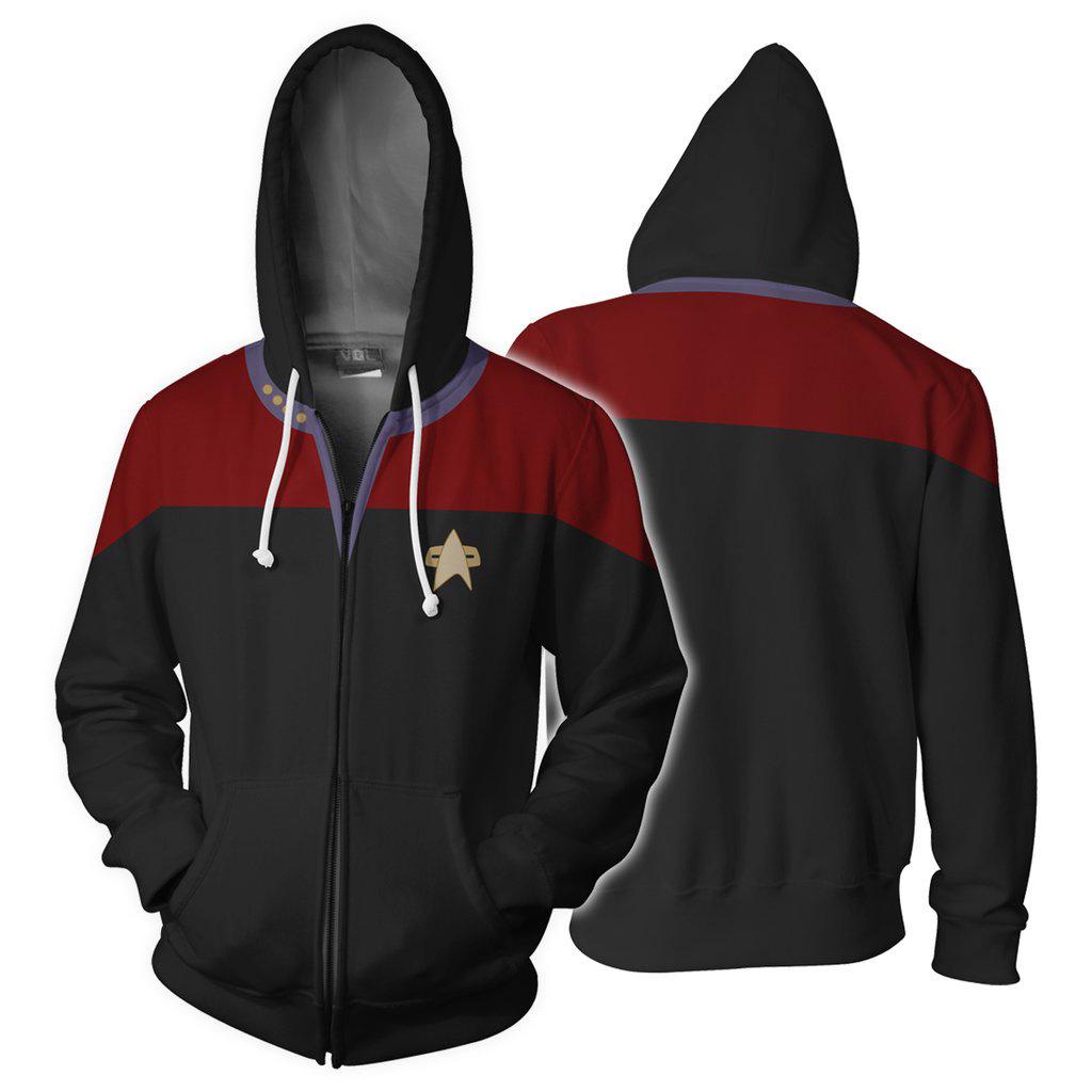 Discount Market Star Trek 3D Print Hoodie met Rits L