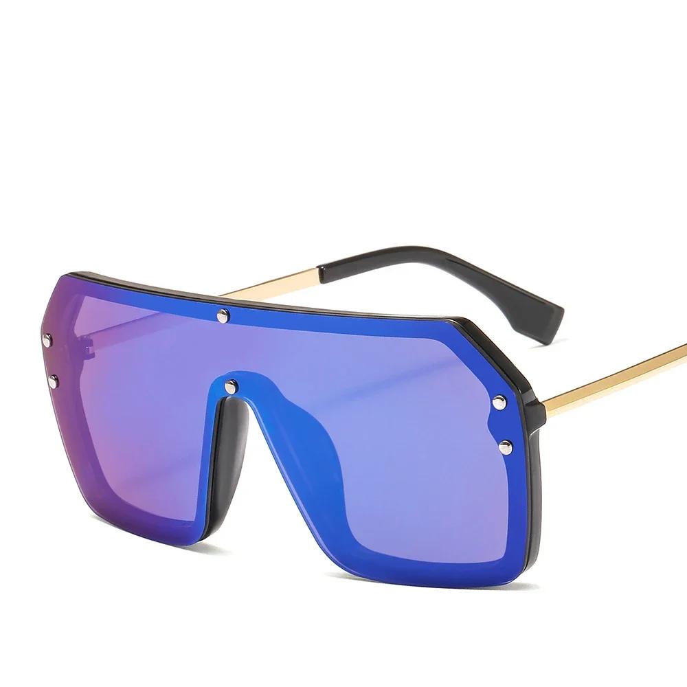 For Man XaYbZc Red Black Oversized Square Sunglasses Female Latest One Piece Lens Big Frame Sun Glasses UV Protection 400 Silver Mirror