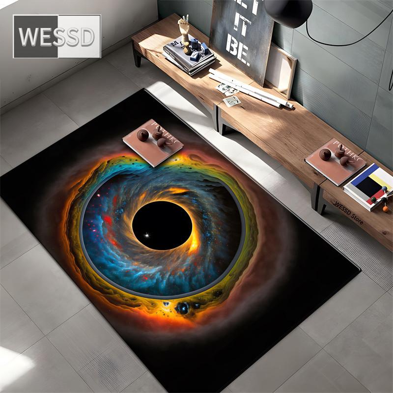 3D-tepper til barneroms universet teppe planet svart hull ytre rom teppe for gutter tilpasset teppe badematte 3D