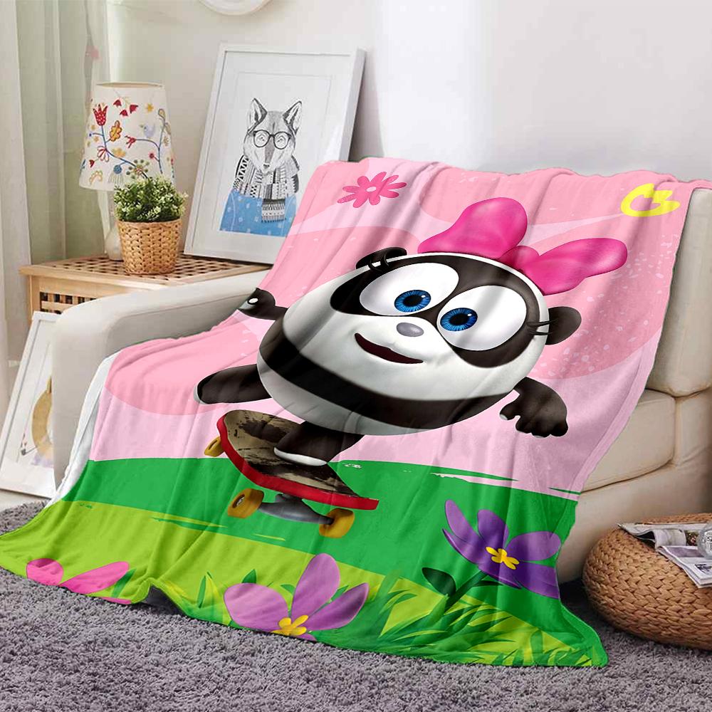 1Pc Cute Cartoon Character KikoRiki Blanket Soft Comfortable Polyester Blanket All Season Warm Throw Bedroom Office Outdoor Use Perfect Christmas Gift