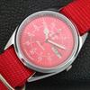 AUTOMATIC VINTAGE REFURBISHED SEIKO 5 6309A JAPAN MENS RED DIAL WATCH a442296-1
