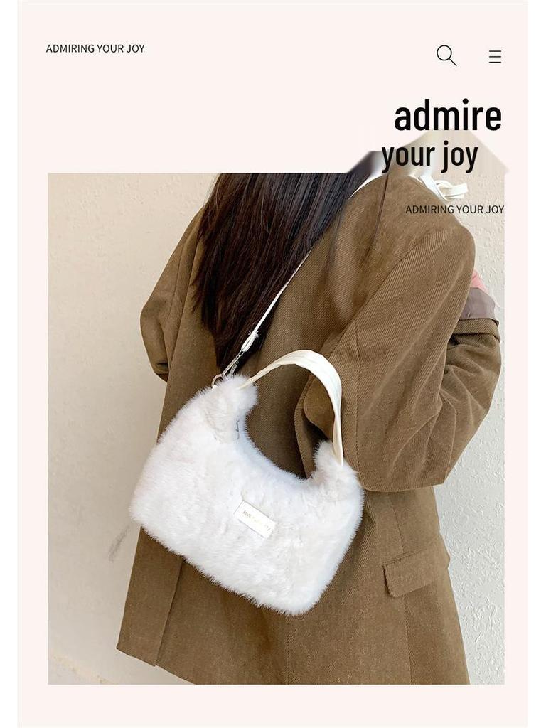 Herbst/Winter Plüsch Damen Trendige Braunbär Schulter- & Umhängetasche