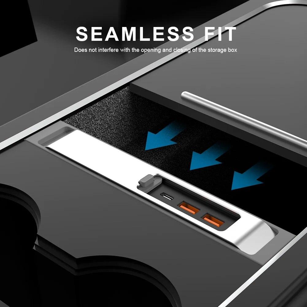 USB-Hub für Tesla Modell 3 Y 2022, 27 W, schnelles Innenladegerät, intelligente USB-Dockingstation, Shunt-Hub, Zubehör neu