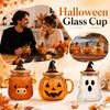 Halloween Pumpkin Cow Glass Cup with Lid and Glass Straw - Decorative Tumbler for Parties and Daily Hydration