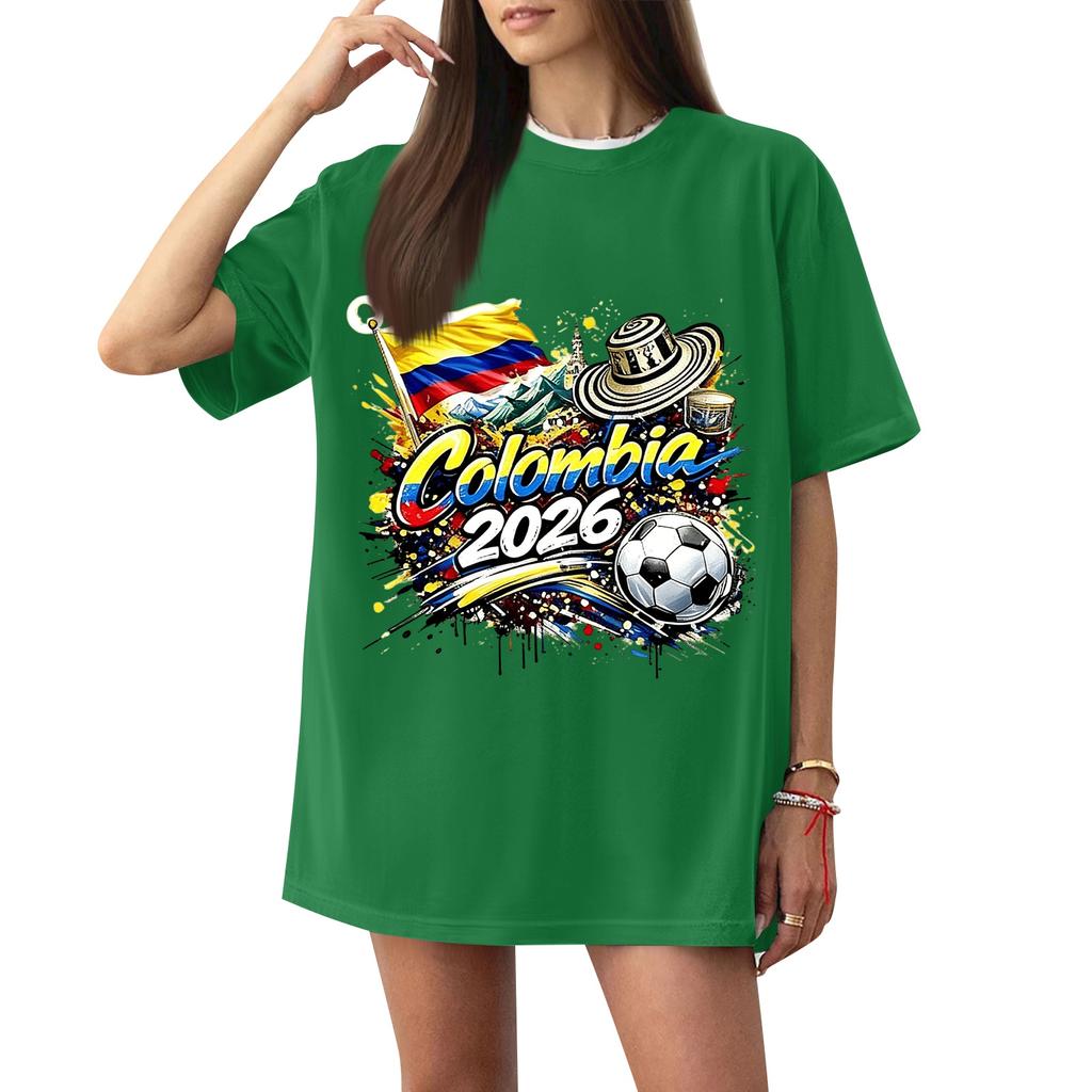 Women's Soccer Letter Print T-Shirt, Short Sleeve Casual Top