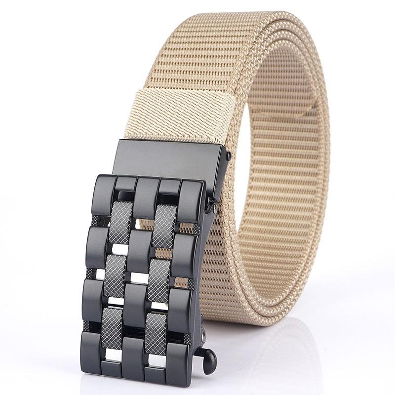 2020 Automatic Buckle Thick Nylon Belt Casual All-matching Jeans 3.5cm Inner