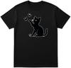 Unisex Black T-Shirt with Cat and Butterfly Graphic – Cute Animal Design Tee for Men & Women – Soft Cotton, S To XXL
