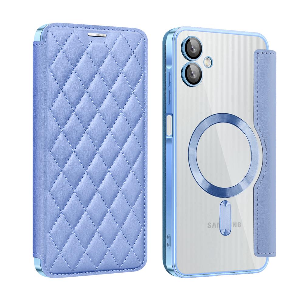 KEYSION Plating PU Leather Flip Wallet Case for Samsung A07 A06 A05 Cards Slots Magnetic Phone Back Cover for Galxy A05 A06 A07