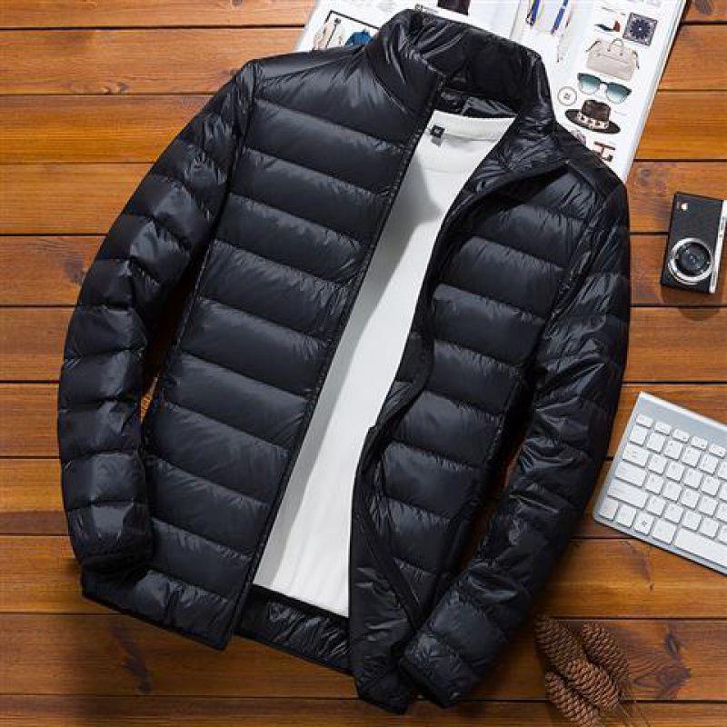 Men's Slim Fit Lightweight Hooded Down Cotton Jacket - Winter 2025 Edition