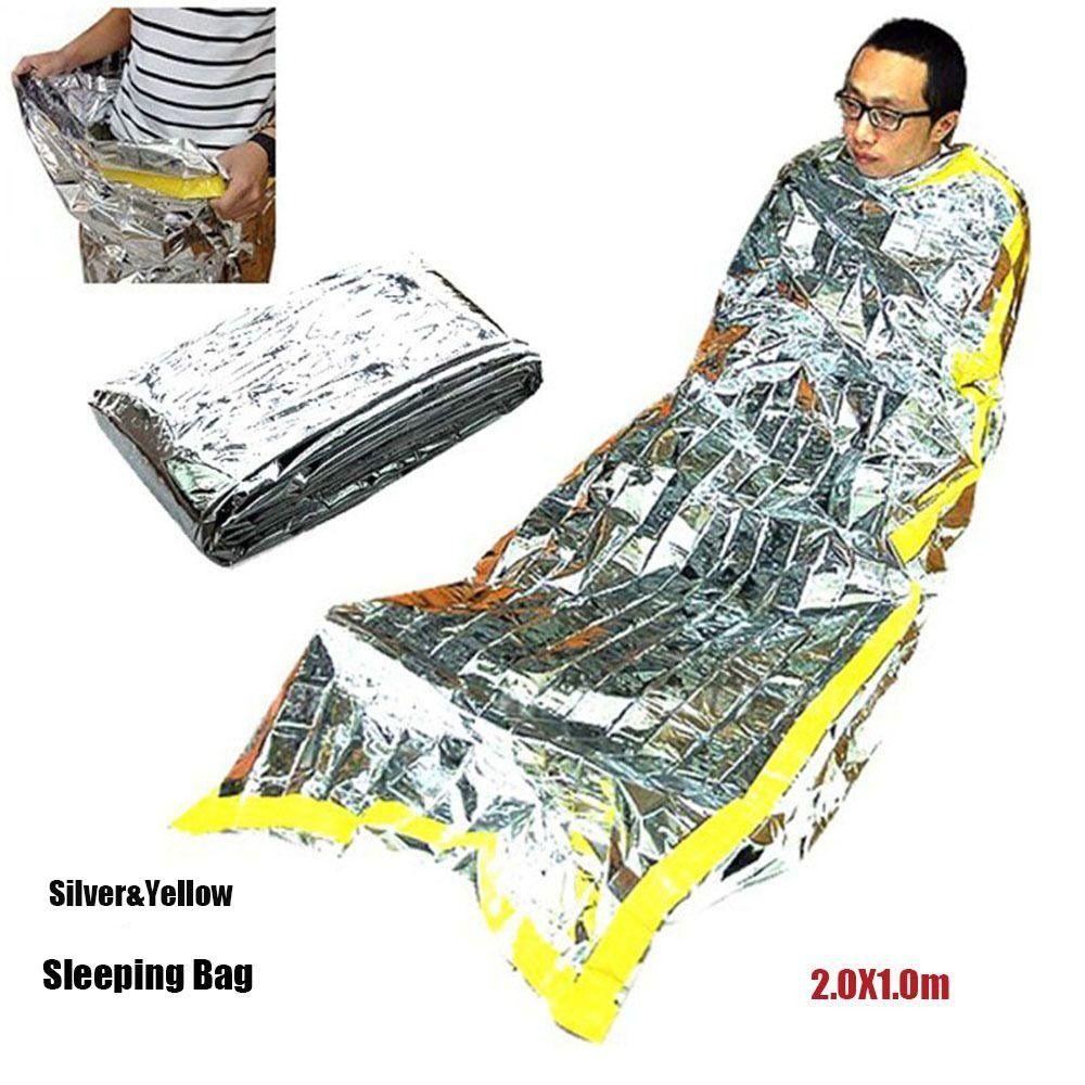 

Waterproof Camouflage Survival Sleeping Bag Thermal Keep Warm Emergency Blanket Outdoor Tool Silver-Sleeing Bag-2.0X1.0m