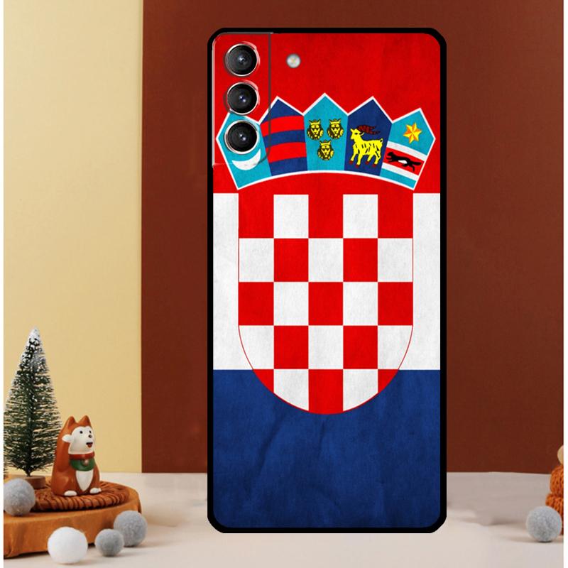 Croatia Flag Case For Samsung Galaxy S23 Ultra S24 S22 Note 20 Ultra 10 Plus S8 S9 S10 S20 S21 FE Cover