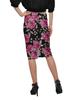 Moomaya Poly Spandex Skirt Printed Pencil Skirt Plus Size Summer Wear