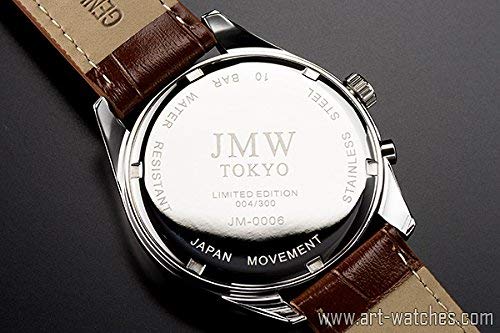 Armbanduhr, erweiterte Mondphase, Echtlederarmband, römische Ziffern, Index, 100 m wasserdicht, Tachymeter, Geschenk bis 300 Stück, Tagesgeschenk [JMW TOKYO]