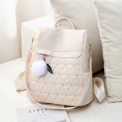 Zaino Antifurto da Viaggio da Donna a Scacchi Diamante Ricamato in Filo Zaino alla Moda per Pendolari Urbani Grande Capacità Borsa da Scuola