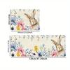 1Pcs Anti Fatigue Kitchen Rugs Spring , Happy Easter Print Waterproof Non-Slip Thick Cushioned Kitchen Mat Heavy Duty Comfort Standing Mat for Kitchen
