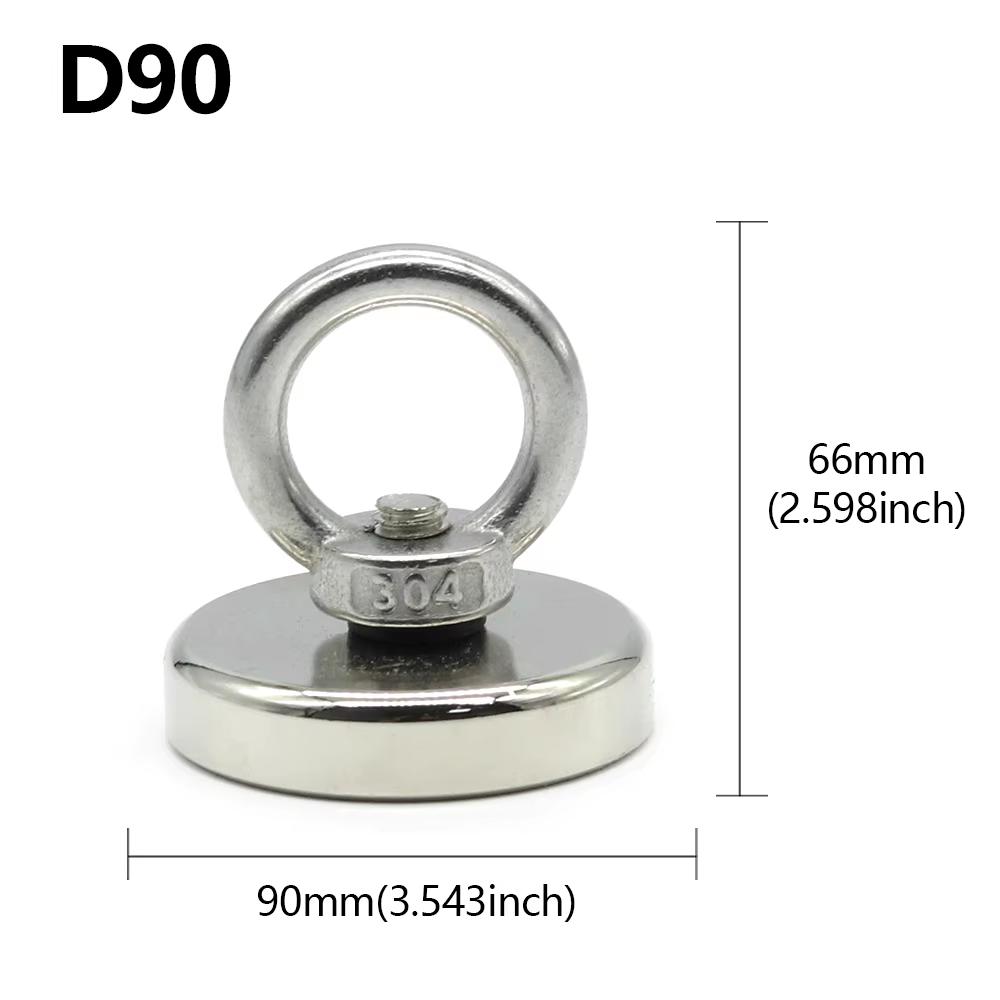 D16-D90mm Super Strong Neodymium Fishing Hook N52 Heavy Duty Magnet Neodymium Magnet with Countersunk Hole Eyebolt