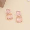 Women's Silver Needle Square Crystal Geometric Clear Resin Drop Earrings Hot Sale New Arrivals Design