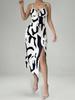Summer Sexy Slit Dress Women's Vacation Beach Dress Fashionable Elegant Suspender Dress