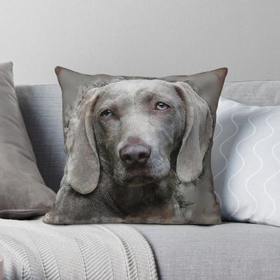 A Beautiful Weimaraner Square Pillowcase Polyester Linen Velvet Creative Zip Decorative Pillow Case Room Cushion Case 18"