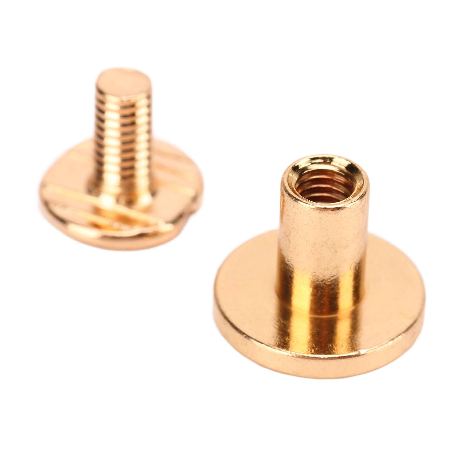 

200 комплектов винтов Chicago 9,5x8 мм, жесткие толстые латунные заклепки с равномерным покрытием для кожи для фото золотой