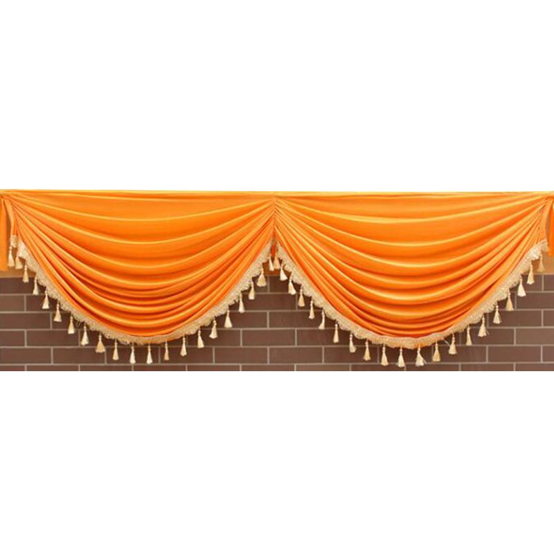 2M Wedding Background Curtain Swag Party Valance Drape Panel Wedding Backdrop Curtain Valance Stage Background Decor Drapery