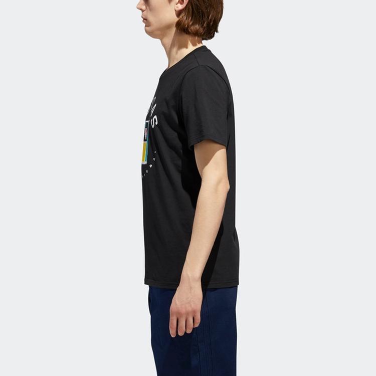 adidas Originals Oncourt Tee With Fun Print Logo Men Tops Black DT8110