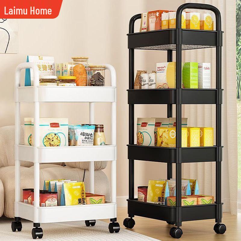 Compact Multi-layer Movable Storage Rack for Bathroom and Snacks