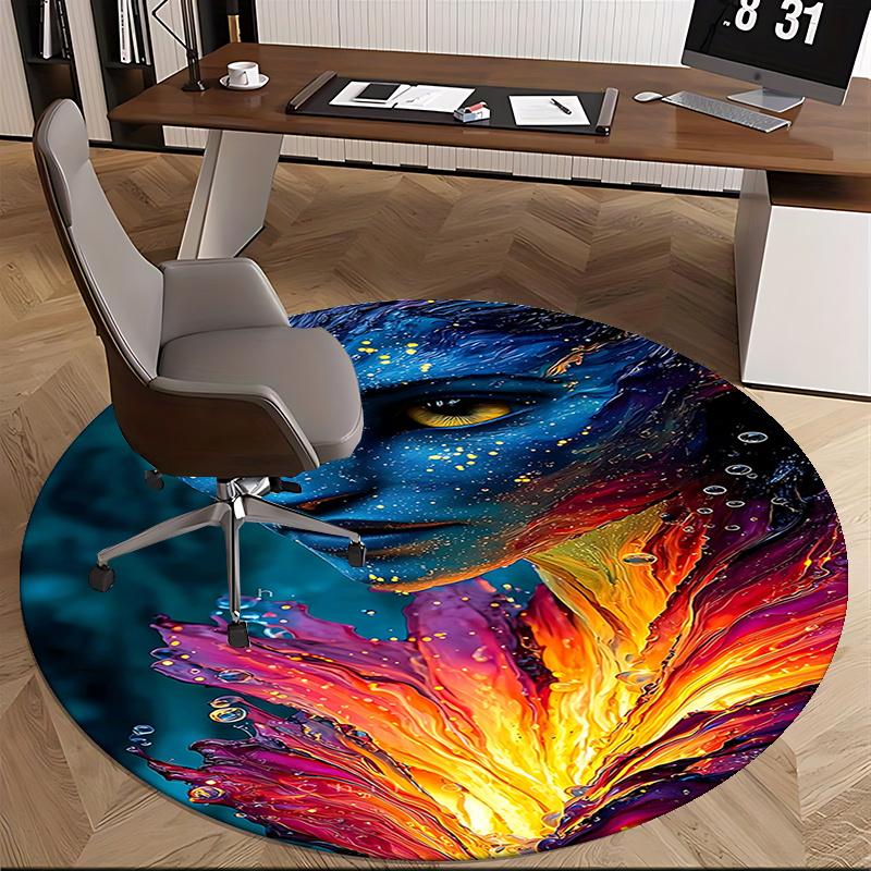 Bunte Avatar Stuhlmatte   Runder Teppich für Wohnkultur, Bürogebrauch, Geschenkidee   Geeignet für Schlafzimmer, Wohnzimmer, s0194b