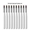 Nylon Bristle Gel Polish Pen with Flat Head and White Handle - Nail Art Brush for Gel Application