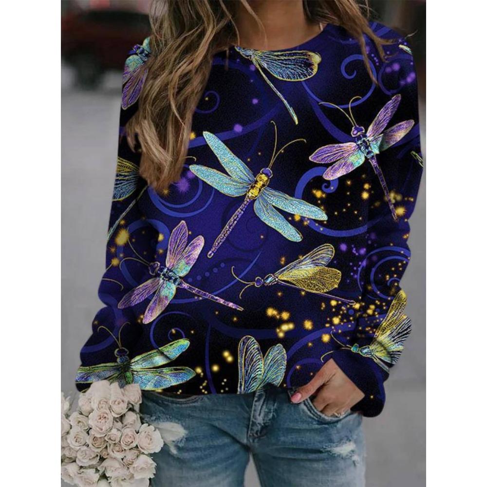 Autumn Pullovers & Long Sleeves Fashion New 3D Animal Print Urban Leisure Women's Round Neck Long Sleeved Pullover