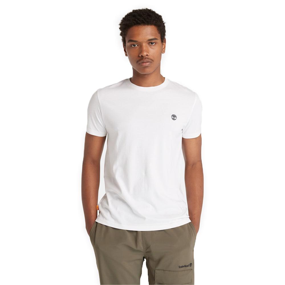 TIMBERLAND Men'S Plain Small Logo Short Sleeve T-Shirt White_Tb0A2Ekj1001