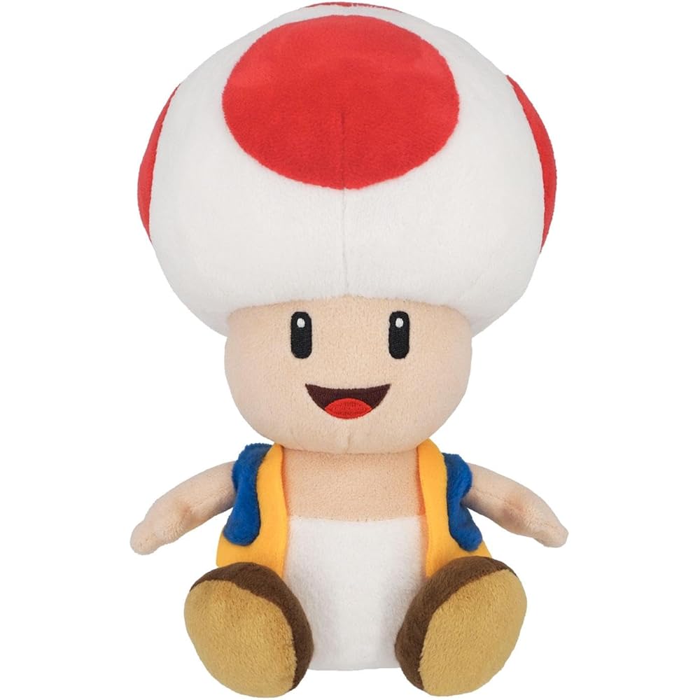 Sanei Boeki Super Mario All Star Collection Toad Plush Toy 14.5x14x23.5cm