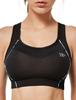 Yvette Sports Bra for No High Support Back Mesh Fitness S Women, Bounce, Pads, Hook, Non-Wired, Switching, Bra, Black, (D-E)