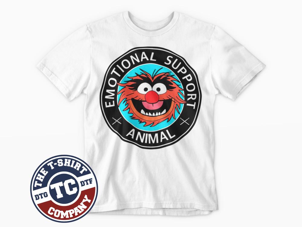 

Animal T-Shirt Emotional Support Tee Funny Cool Retro Muppet Cartoon 80s 90s UK Unisex T-Shirt S
