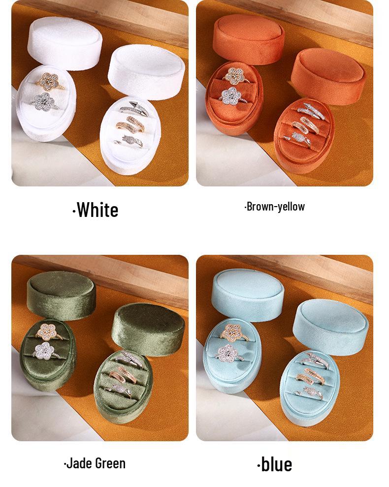 Velvet Oval Ring Box - Jewelry Packaging, In Stock, Fast Shipping