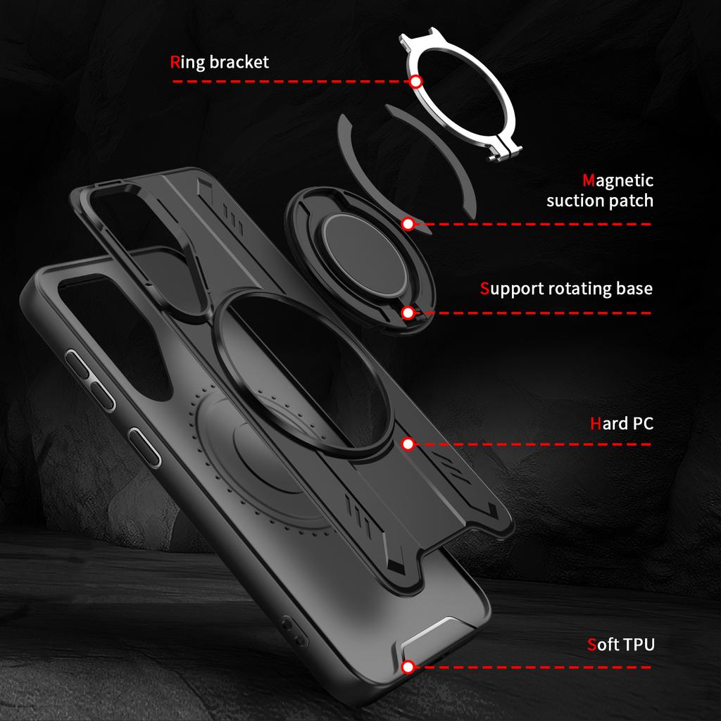 Suitable For Samsung S25Edge S24FE S23FE S22 S21 Ultra Phone Case With 360 ° Holder Car Magnetic Phone Case