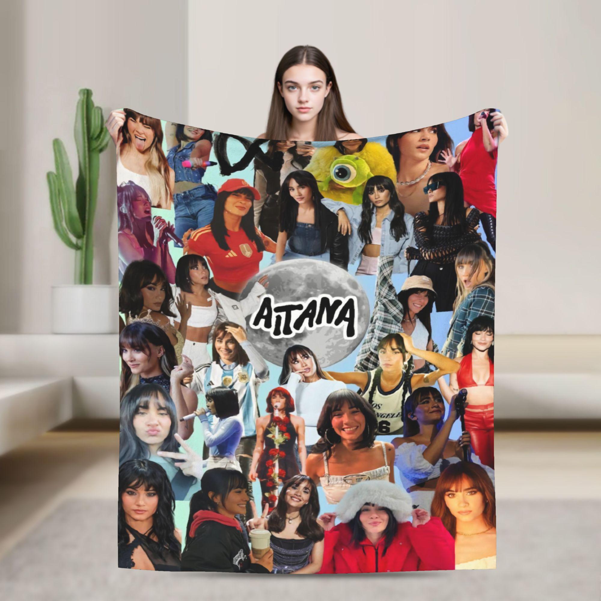 

3D A-Aitana Spanish Singer Warm Soft Blanket Picnic Plush Bedding Throws Street Trend Bedroom Flannel Bedspread Sofa Bed Cover 30x40in
