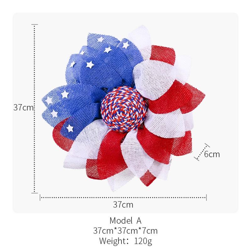 American Independence Day Wreath Home Festival Decor Mall Window Ornament Natural Dried Gypsophila