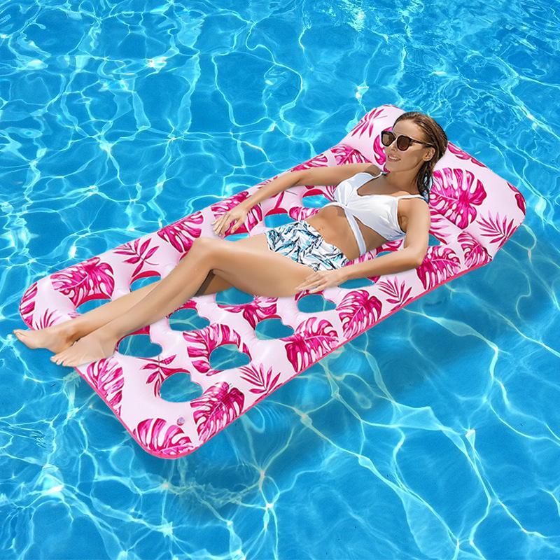 Foldable Striped Inflatable Pool Float Hammock Recliner
