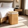 Bamboo Woven Laundry Hamper with Lid - Dustproof & Odor-Proof Storage Basket for Home & Hotel.