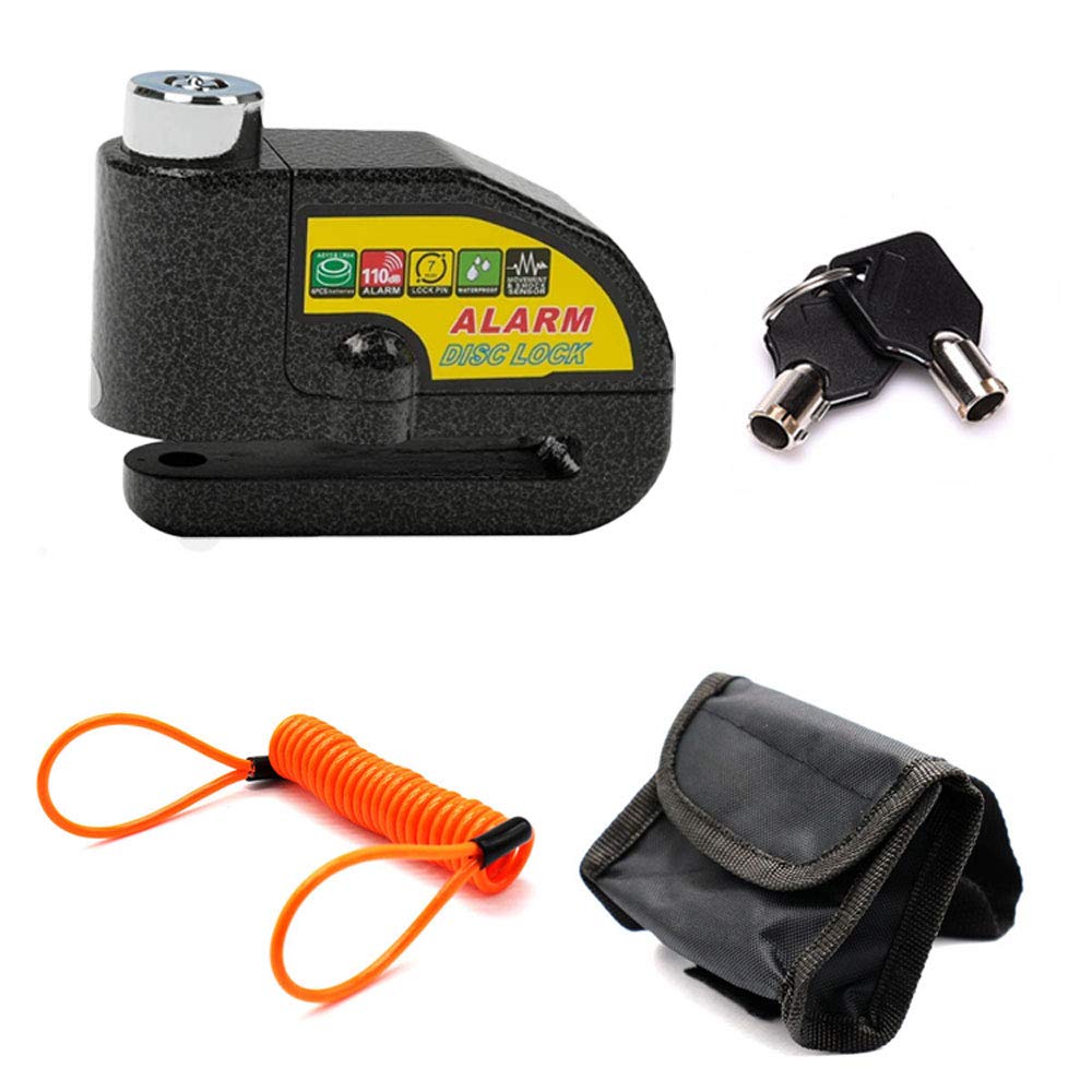 

Alarm Disc Lock for Theft Loud 110dB Waterproof and Plated Security Includes Reminder Cable and Dedicated FMTDBAL100 [Black] Motorcycle/Bicycle чёрный