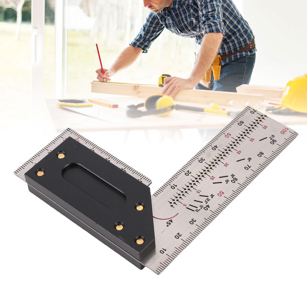 Woodworking   Ruler Right Angle Ruler Carpenter   Layout Tool with Marking Holes 3.9 Inch