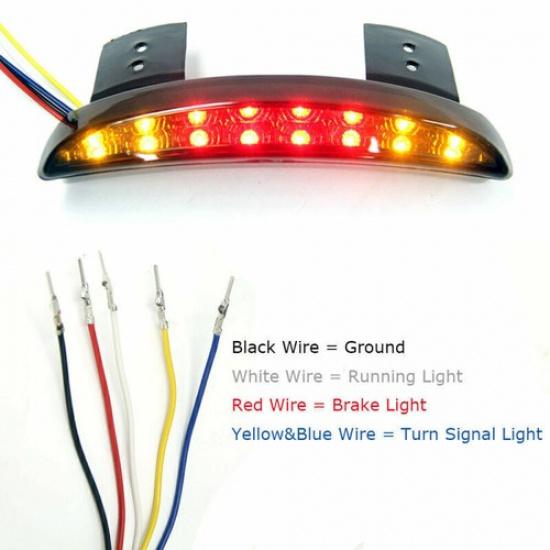 Fit For Harley XL 883 1200 Black Chopped Fender Edge 8~LED Rear Tail Brake Light